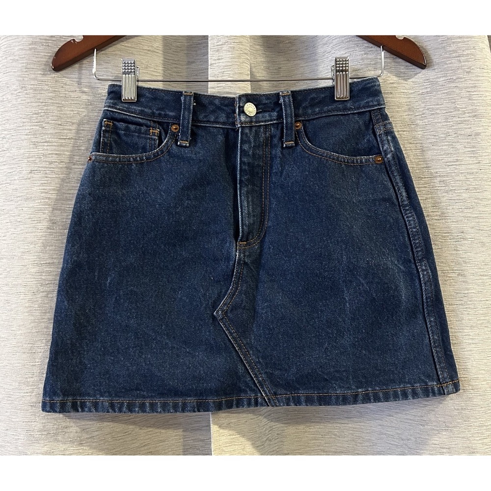 Abercrombie & Fitch Women Jean Skirt Size 00 Zoe‎ Natural Rise A-Line